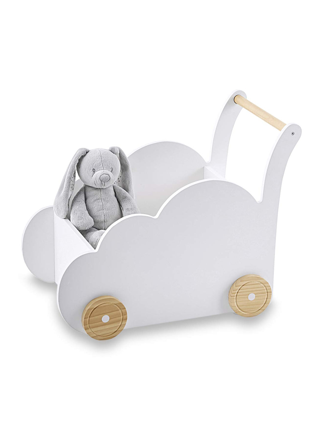 Vertbaudet Fahrbare Spielzeugkiste,Wolke weiss ONE Size, Weiss