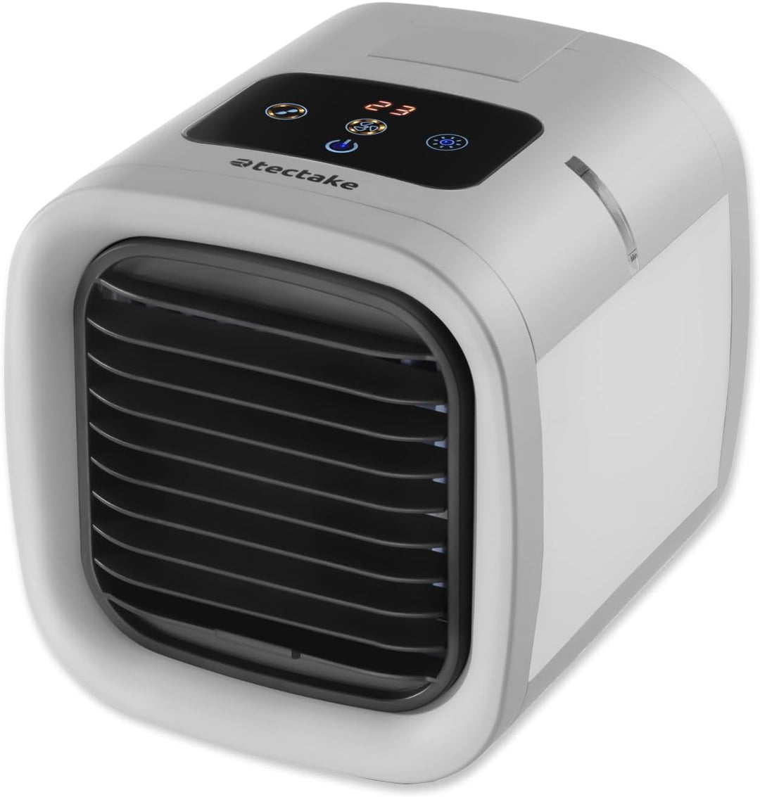 tectake® Luftkühler mit LED, mobile Klimaanlage ohne Abluftschlauch, Ventilator mit Wasserkühlung, K