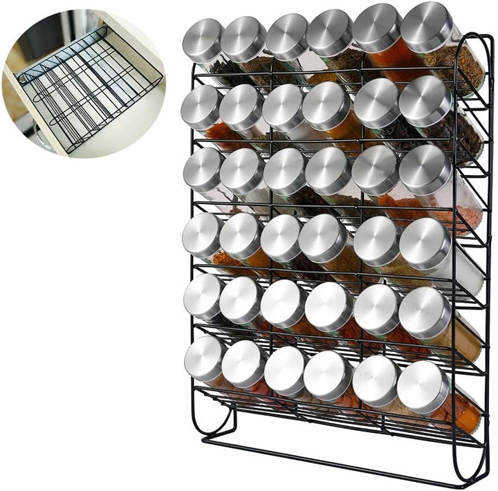 Miorkly Gewürzregal Schublade Wand+35 Gewürzgläser Ohne Bohren 6 Etag, Gewurzregalsystem Hänge Schra