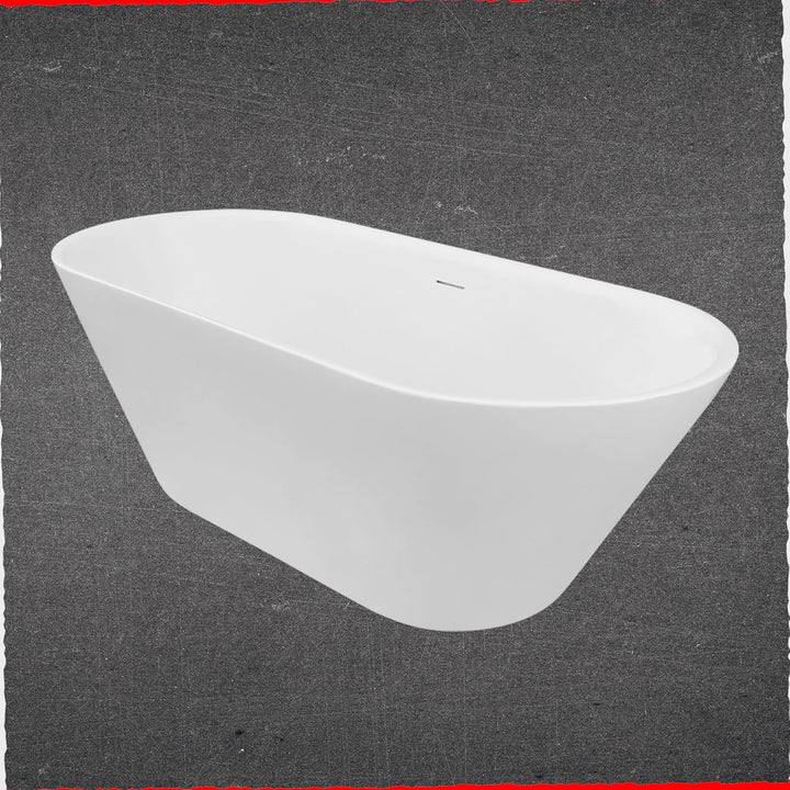 Schulte freistehende Badewanne 170 x 75 cm, hochwertiges Sanitär-Acryl Weiss, Komplettset inkl. Abla