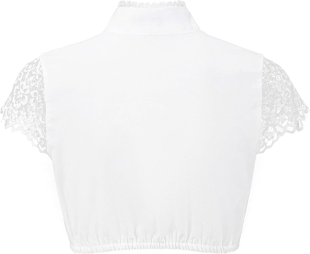 Kelliar Dirndlbluse Damen Trachtenbluse Creme Dirndl Bluse für Bavarian Oktoberfest 34 Creme-31, 34