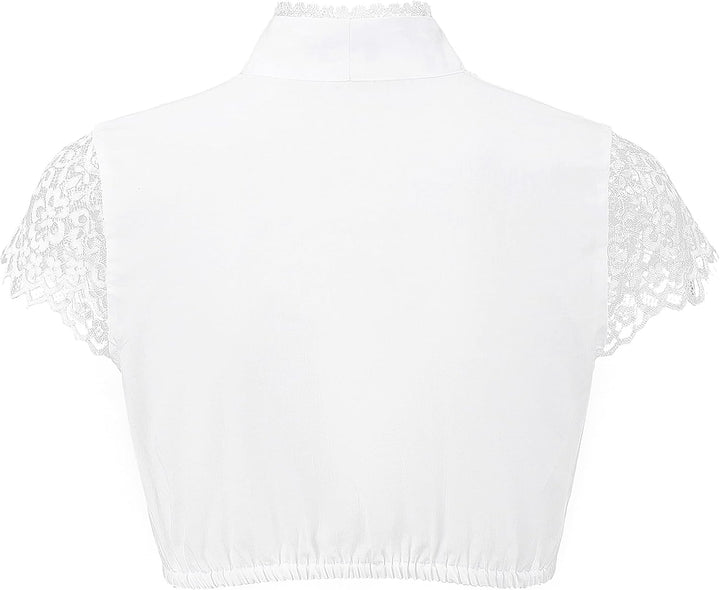 Kelliar Dirndlbluse Damen Trachtenbluse Creme Dirndl Bluse für Bavarian Oktoberfest 34 Creme-31, 34