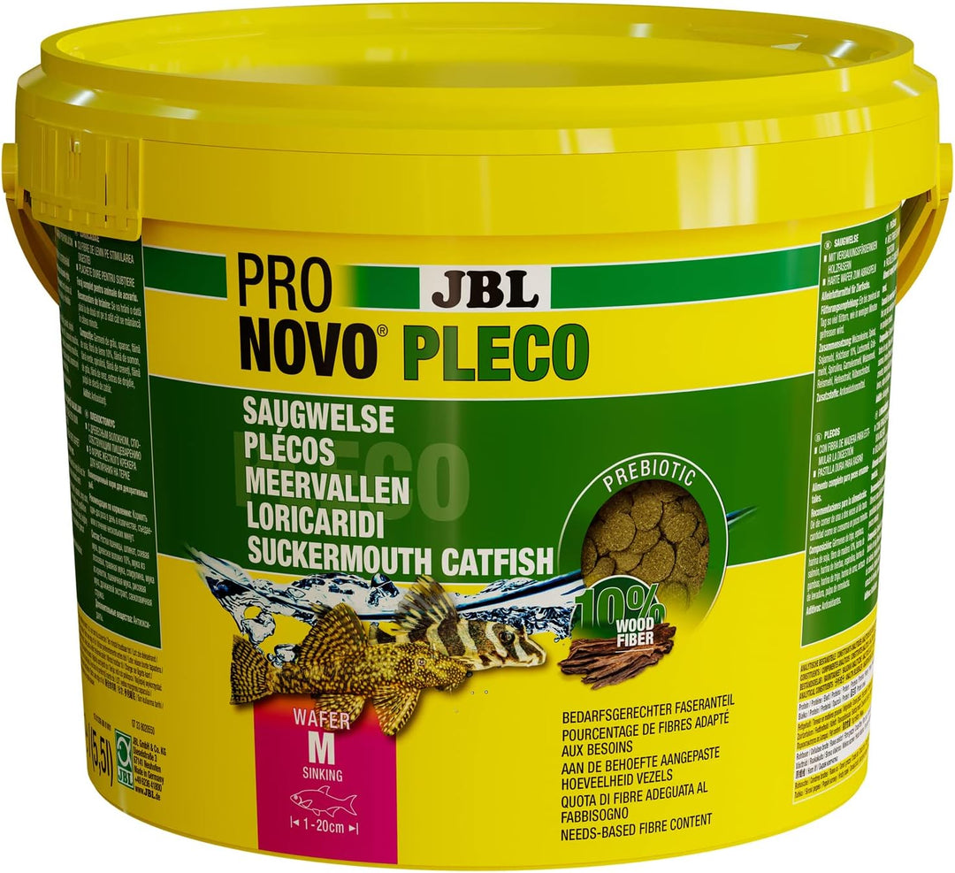 JBL PRONOVO PLECO WAFER, Futterwafer für Saugwelse von 1-20 cm, Fischfutter, Grösse M, 5,5 l Pronovo