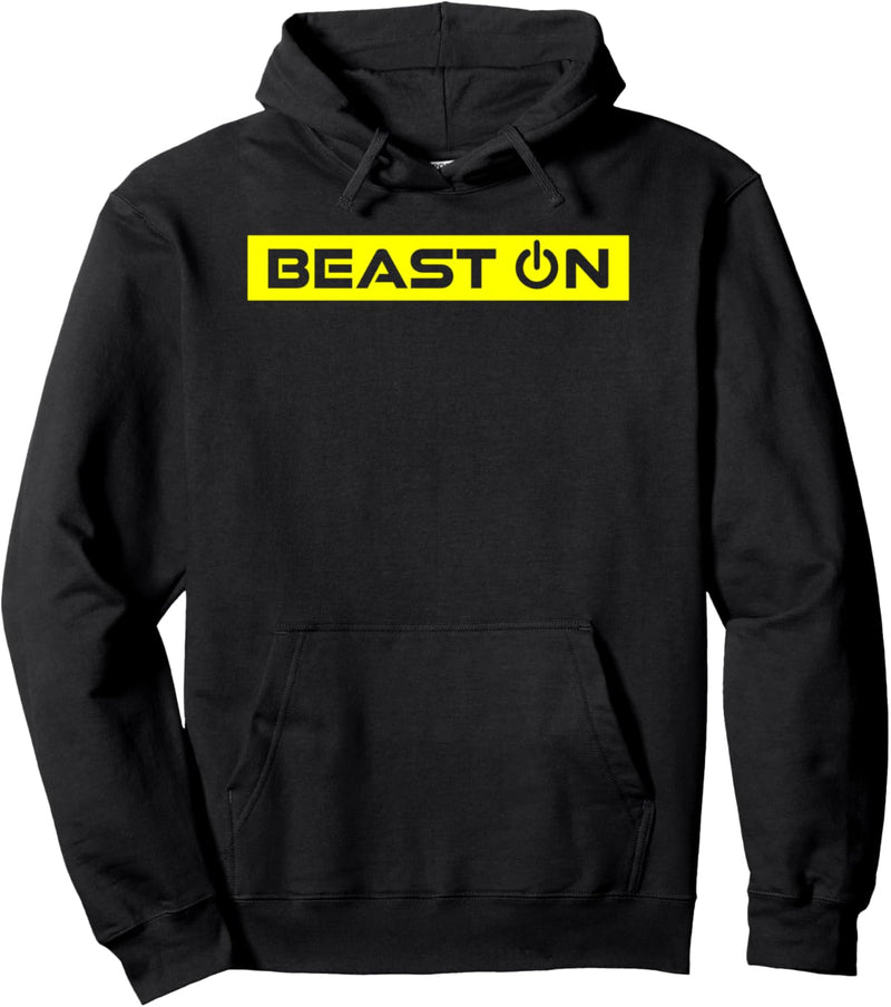 Beast ON Gelb Gym Fitness Workout Gym Spruch Motivation Gelb Pullover Hoodie