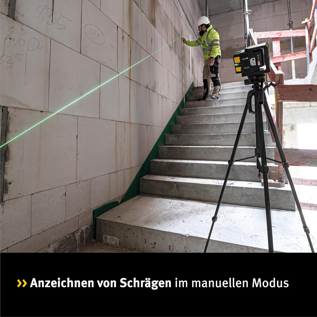STABILA 12-V-System Kreuzlinienlaser grün LAX 500 G, selbstnivellierend, mit Lotpunkten, max. Reichw