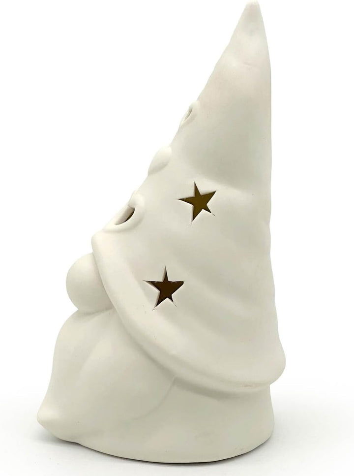 Mea-Living WEIHNACHTSWICHTEL Felix mit LED, weiss, klein, Weihnachtsdeko aus Porzellan, Wichtel, Ges