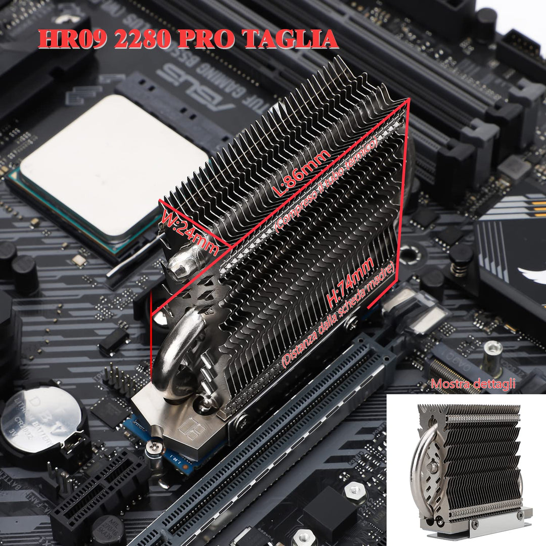 Thermalright HR-09 2280 PRO SSD Kühlkörper, doppelseitiger Kühlkörper, mit thermischem Silikon Pad f