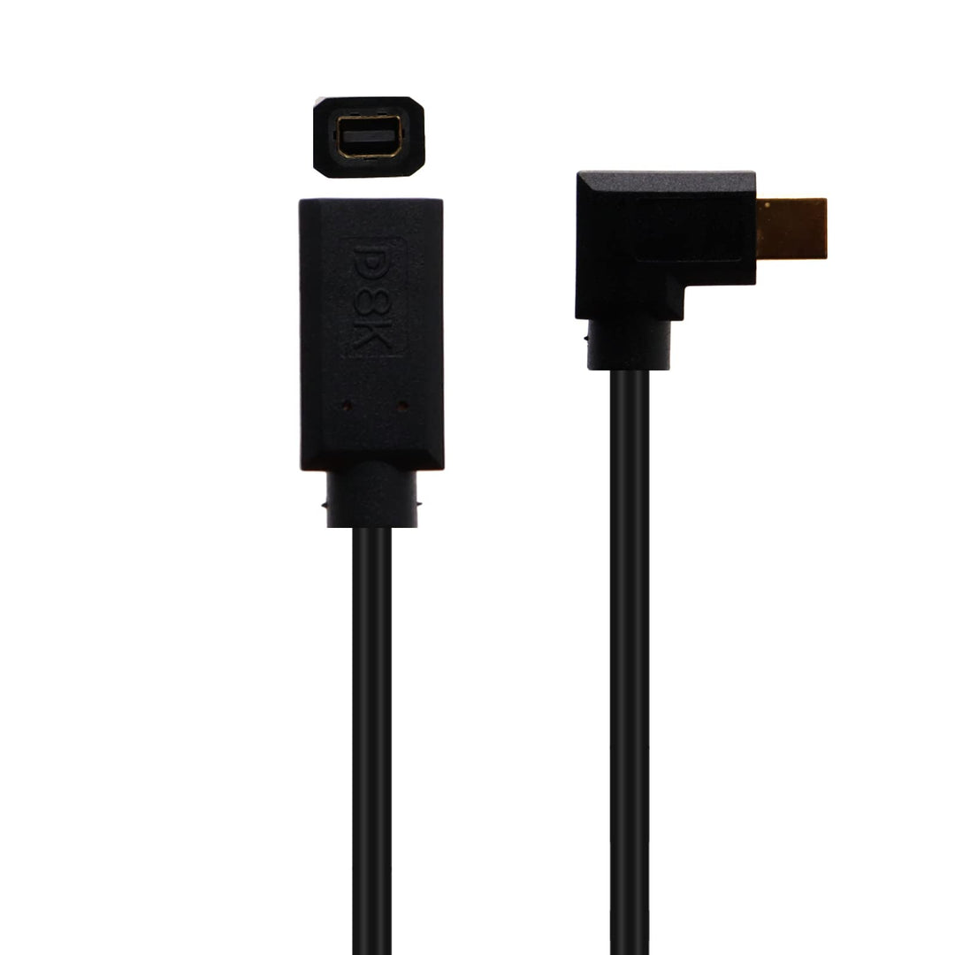 8K60hz Mini DisplayPort Buchse auf Mini DP Stecker Kabel, 90 Winkel rechts Mini Displayport 1,4 V au