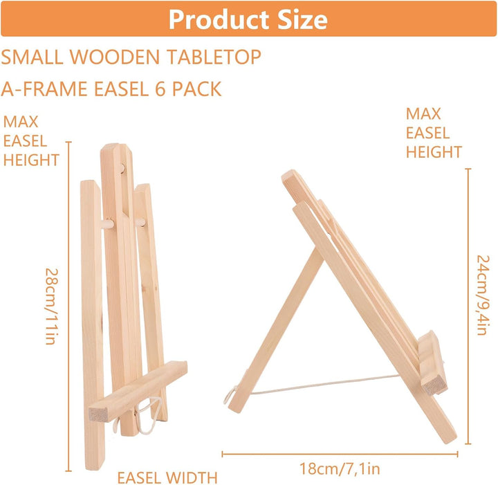 ASelected 6 Stück Staffelei Holz Klein 30cm Tischstaffelei Staffelei Dreifuss Holzstaffelei Klein Ti