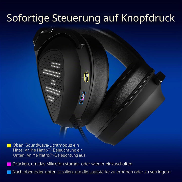 ASUS ROG Delta S Animate Leichtes USB-C-Gaming-Headset mit KI-Rauschunterdrückung Mikrofon, MQA-Rend