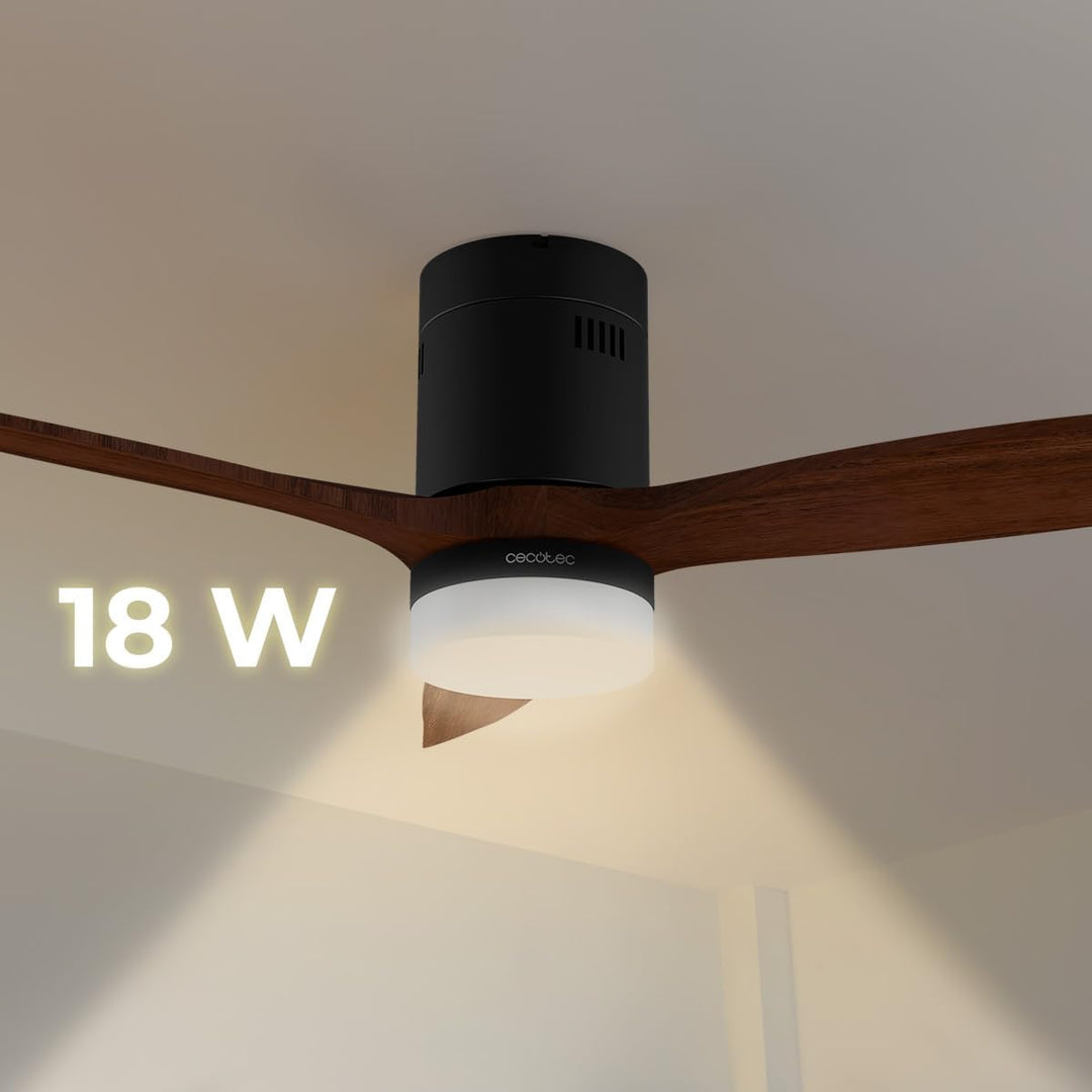 Cecotec Deckenventilator mit LED-Licht Energysilence Aero 5600 Classic Black. 40W, DC-Motor, Durchme
