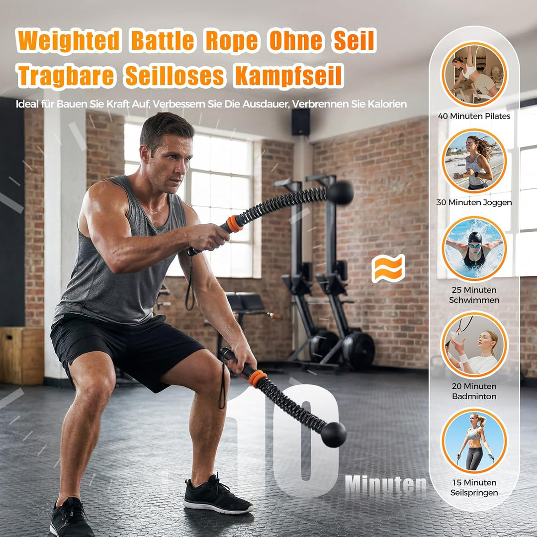 Ropeless Battle Ropes Weighted Battle Rope Ohne Seil 2X Tragbare Battle Ropes mit Tragetasche Seillo