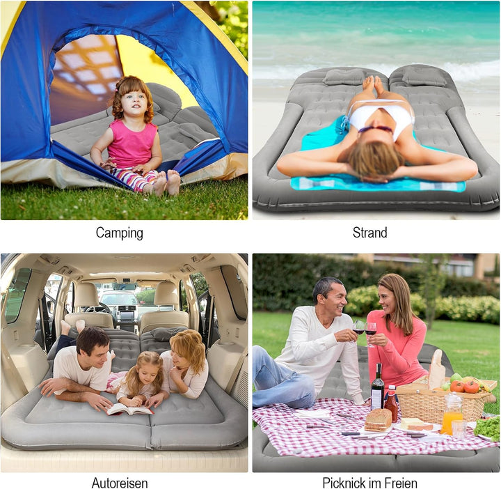 Auto Luftmatratze SUV Aufblasbare Matratze mit Pumpe Dickere Beflocktes Luftbett Tragbare Camping Ma