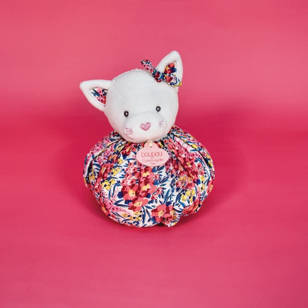 Doudou et Compagnie - DC3933 Kuscheltier mit Kugel, Rosa, 25 cm Rosa Katze, Rosa Katze