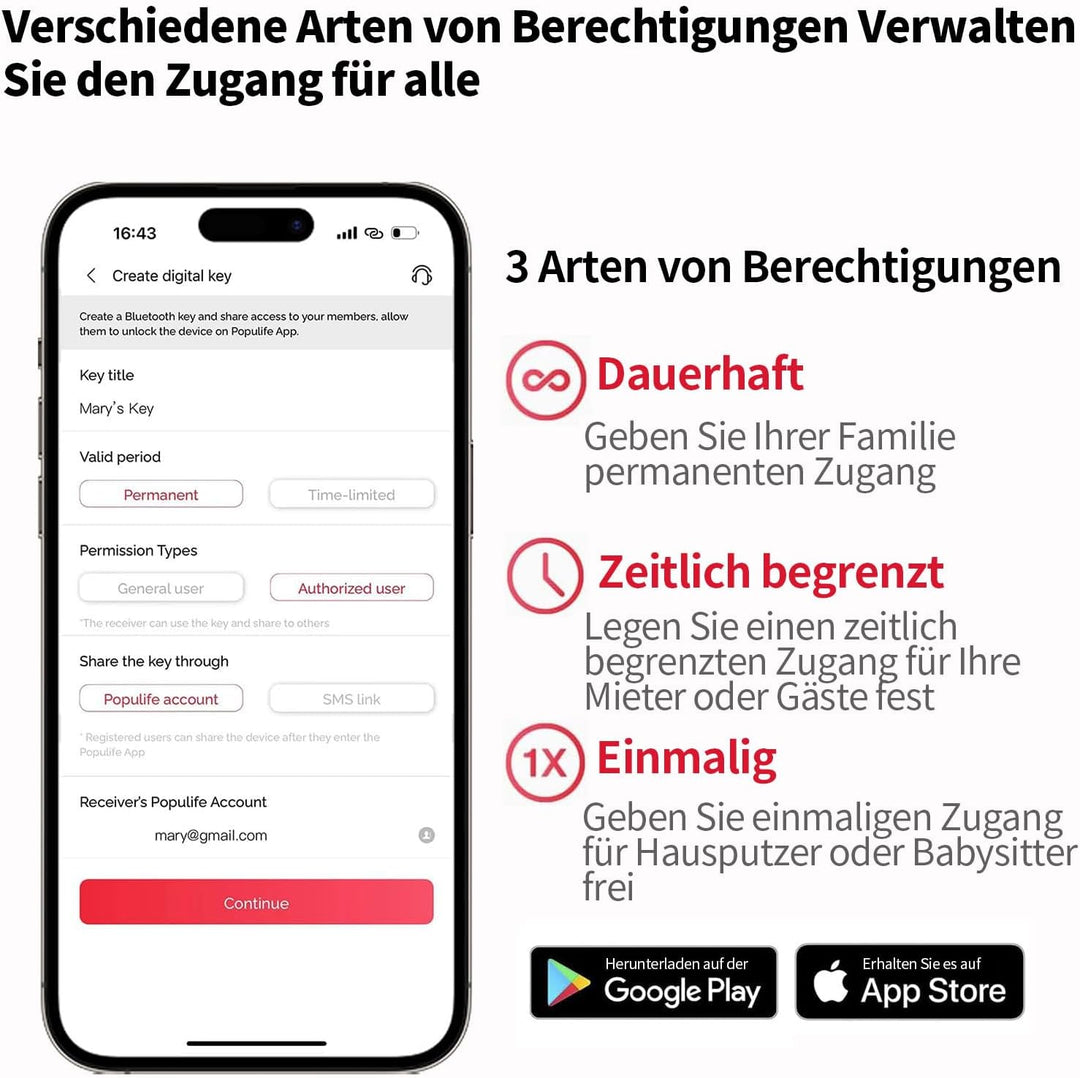 Populife WiFi-Schlüsseltresor mit Gateway, Fernsteuerung für Smart Schlüsselsafe, Drahtloses Schlüss