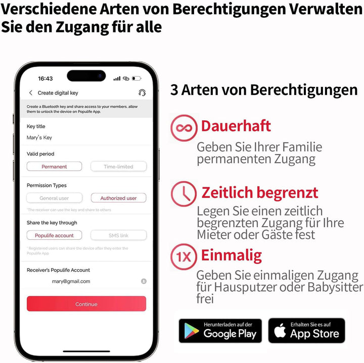 Populife WiFi-Schlüsseltresor mit Gateway, Fernsteuerung für Smart Schlüsselsafe, Drahtloses Schlüss