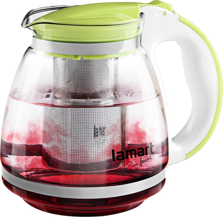 Lamart LT7028 Glass teapot, Glas, Green, 13 x 13 x 15,5 cm