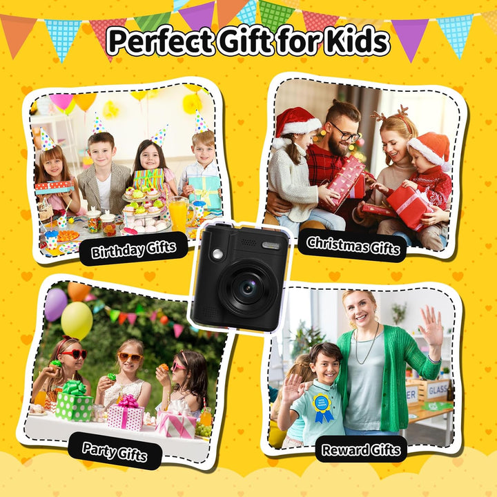 Gofunly Sofortbildkamera Kinder, 1080P HD Kinderkamera Sofortbildkamera mit 32GB Karte & DruckerPapi