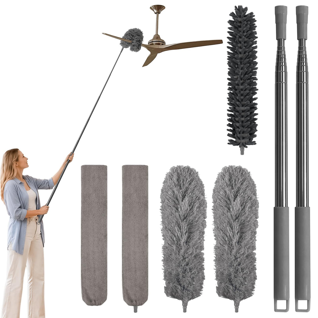 marysgift Staubwedel Teleskop Waschbar Mikrofaser Duster Lang Ausziehbar Bis 250cm,7 Stück Staubwede