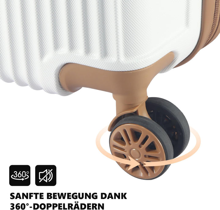 Hartschalenkoffer Set 3 Teilig, Kratzresistente Premium ABS-Hartschale, 55 64 74 cm, 360-Grad-Doppel