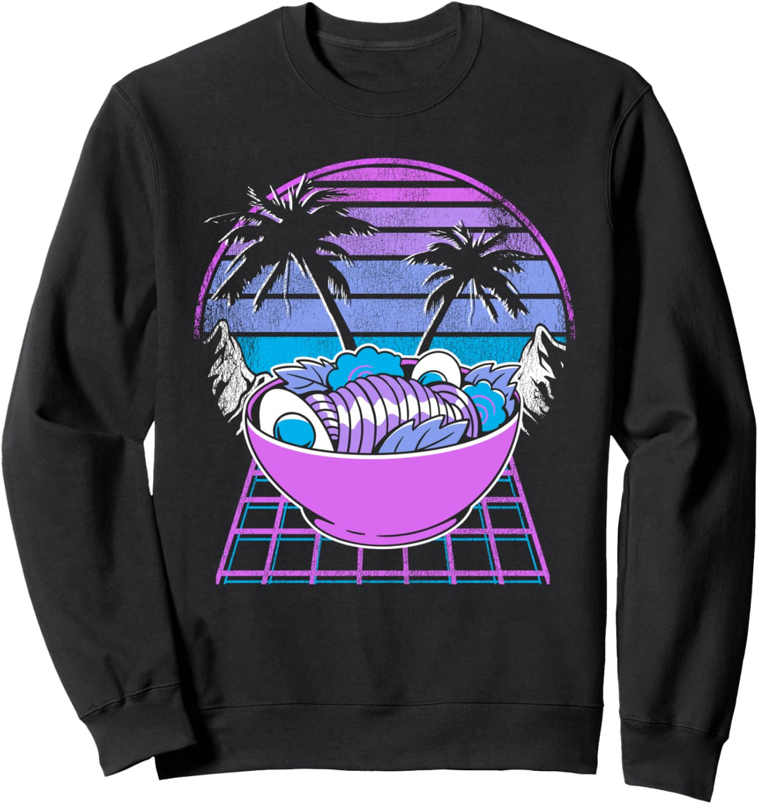 Ramen Bowl 90er Jahre Retrowave Synthwave Pastell Goth Vaporwave Sweatshirt