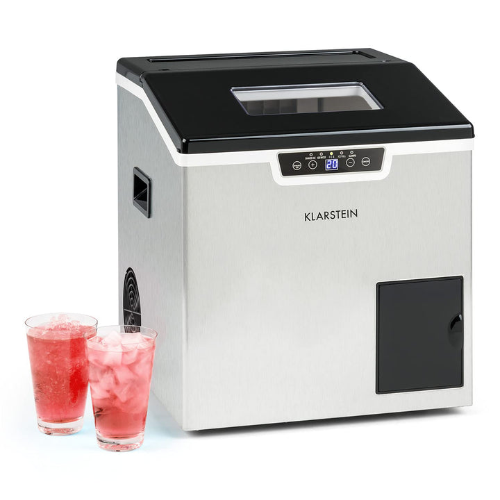Klarstein Eiswürfelmaschine Klein, 3L Eiswürfelbereiter, Eiswürfelmaschine für 20kg Crushed Eis & Ei