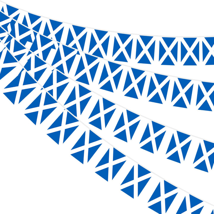 AhfuLife Schottland Fahnenkette Flaggenkette Wimpelkette, 4 Stück 30 Flaggen Beidseitig Rechteck Sto