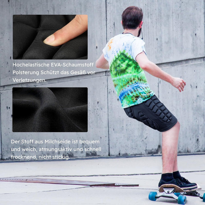 Cienfy 3D Hüftpolster Eva Protektorenhose Gepolsterter Shorts Crash-Pad Impakthose für Skiing, Eisla