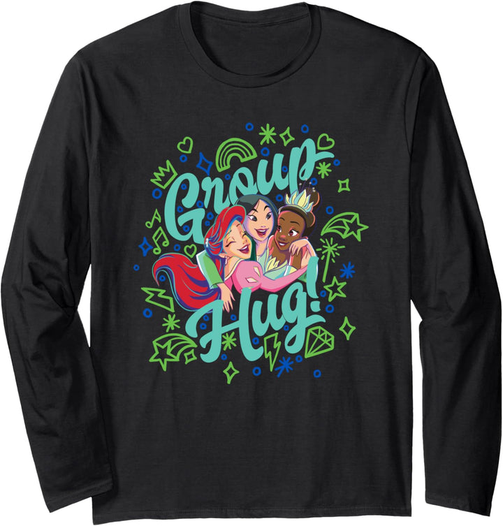 Disney Princess Ariel, Mulan, Tiana Group Hug! Langarmshirt