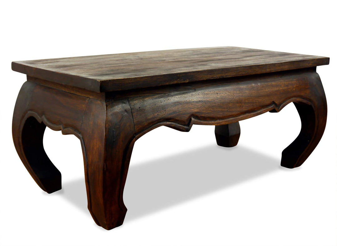 livasia Opiumtisch, Couchtisch, Sofatisch, Massivholztisch (Dunkelbraun), Dunkelbraun