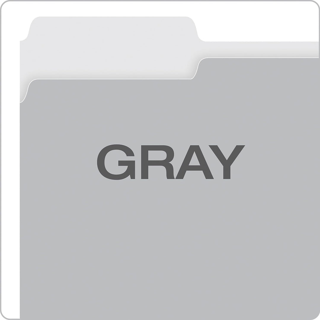 Pendaflex Zweifarbige Aktenordner, Briefgrösse, 1/3 Schnitt, grau, 100 Stück pro Box (152 1/3 Gra),