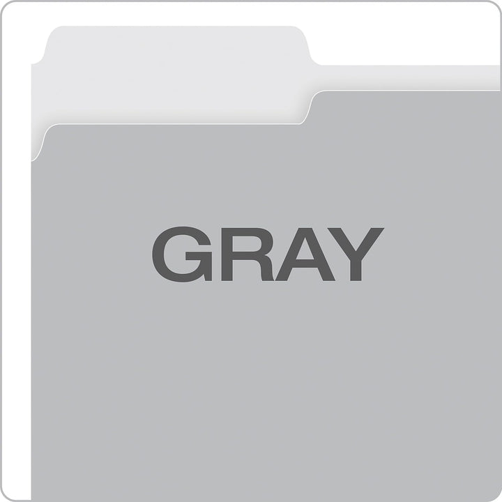 Pendaflex Zweifarbige Aktenordner, Briefgrösse, 1/3 Schnitt, grau, 100 Stück pro Box (152 1/3 Gra),