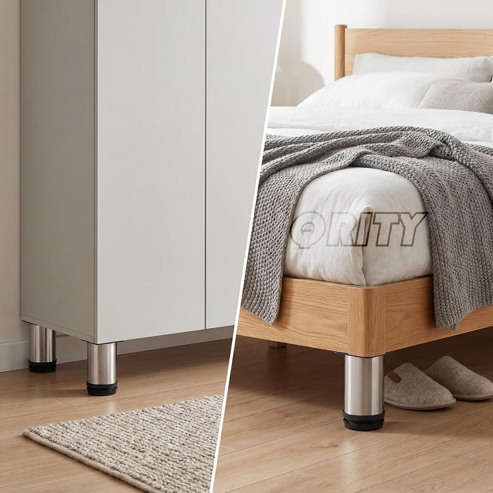 Qrity 4X Tischbein, Füsse für Möbel, Möbelfüsse Verstellbar 300mm, Tischbeine Möbelfuss für Tabellen