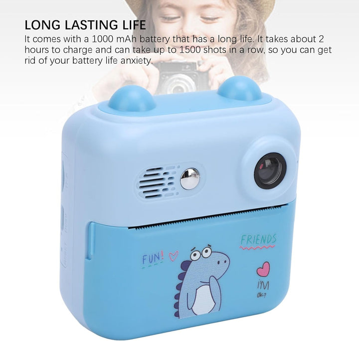 Kinder Digitalkamera 50 Megapixel Full HD mit 2,4 Zoll Display, 16x Zoom, Tintenlosem Druck und Lang