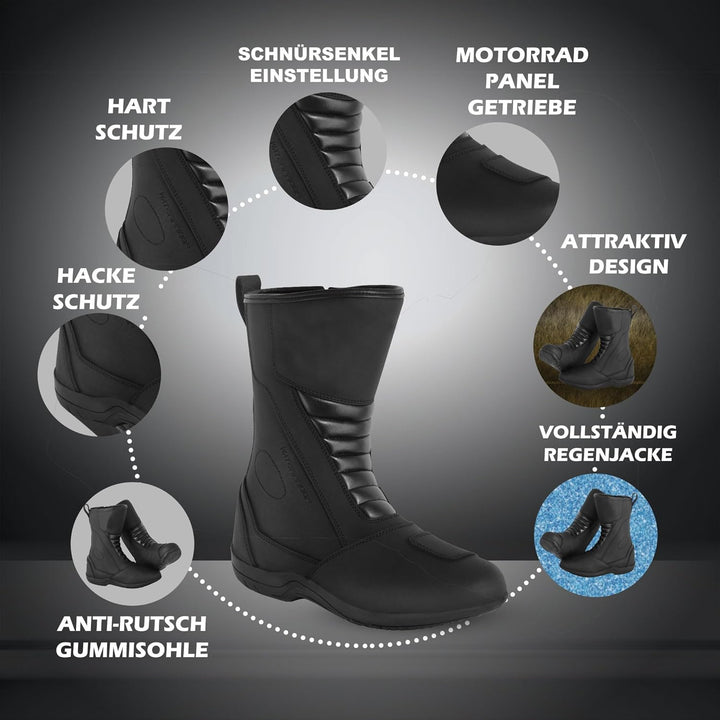 Motorradschuhe für Herren, verstärkte Strassenschuhe, Motorradstossschutz, rutschfeste Sohle, bequem