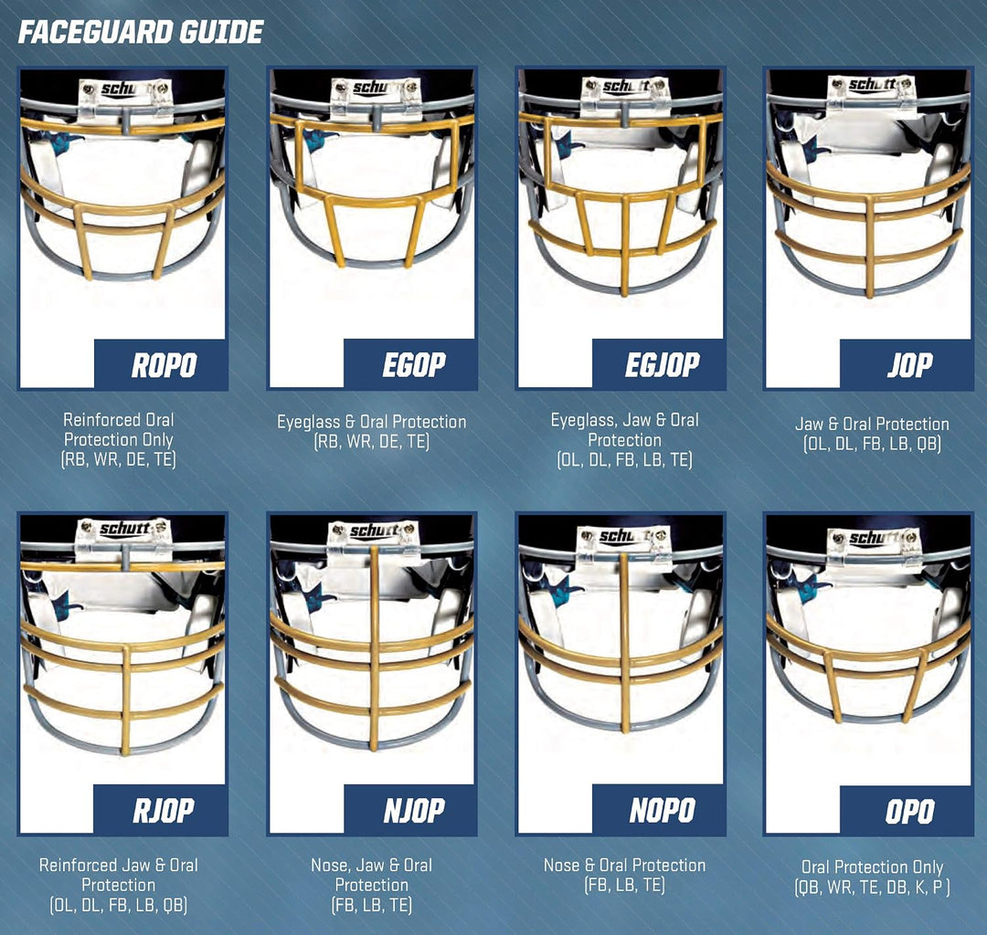 Schutt Sports Vropo DW Trad Vengeance Varsity Football Gesichtsschutz aus Karbonstahl gold, gold