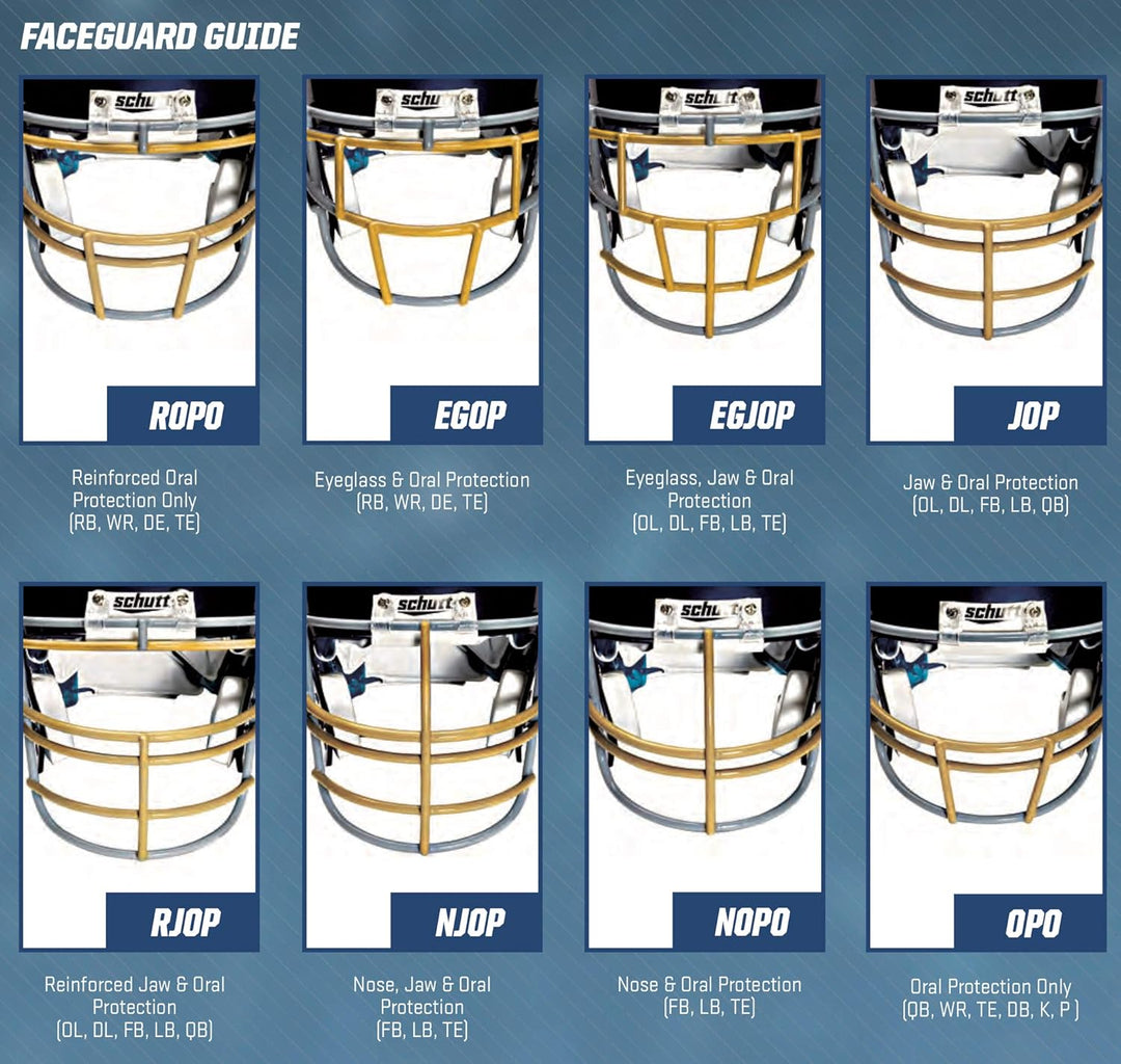 Schutt Sports Vego Trad Vengeance Varsity Fussball Gesichtsschutz aus Karbonstahl gold, gold