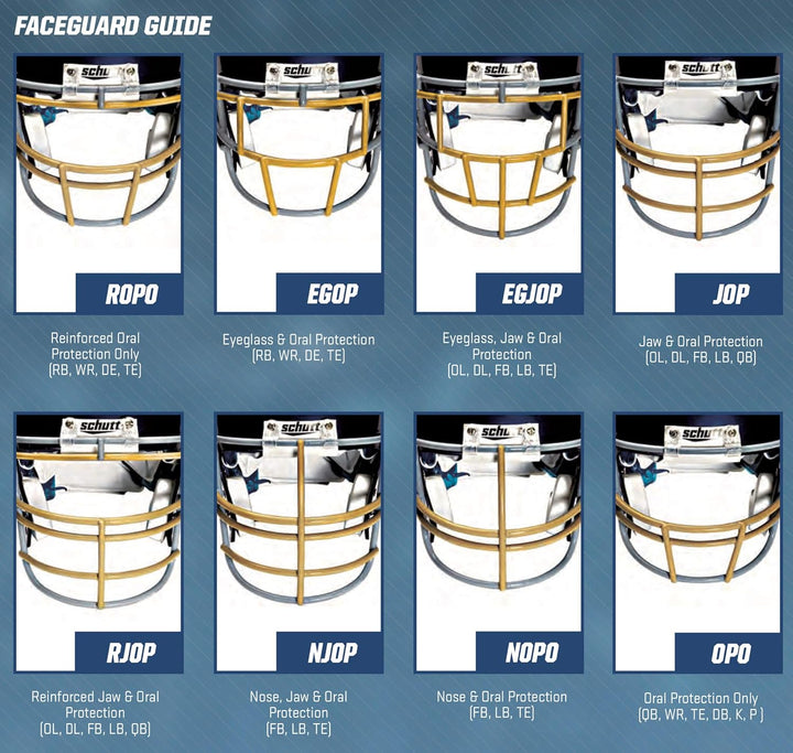 Schutt Sports Vego Trad Vengeance Varsity Fussball Gesichtsschutz aus Karbonstahl gold, gold