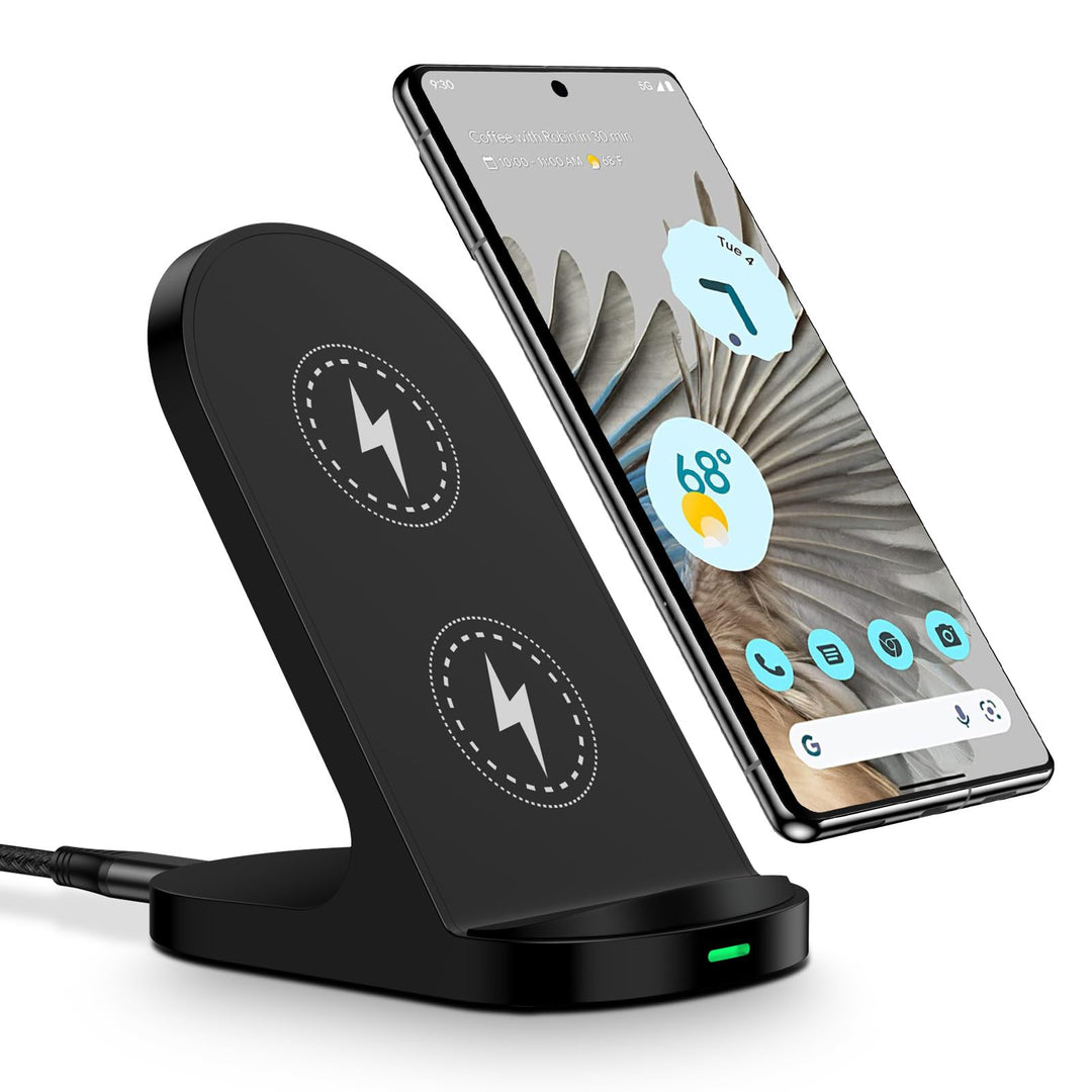 Induktive Ladestation, 15W Fast Wireless Charger Stand für Google Pixel 10/10 Pro/9/9 Pro/9a/8/7, Sa