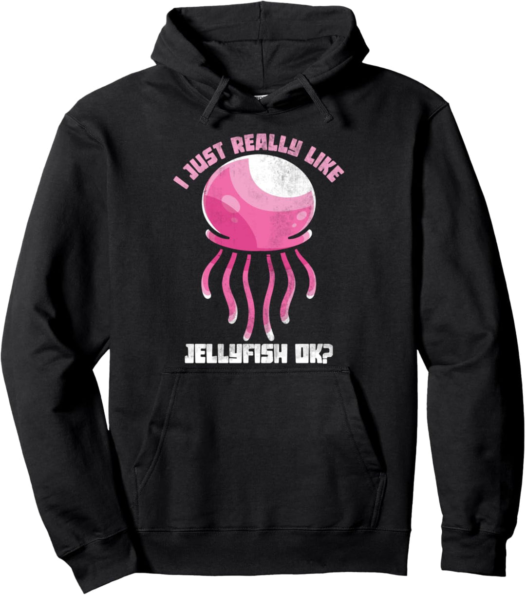 Ich mag einfach Quallen Ok Ozean Tier Geschenk Qualle Pullover Hoodie