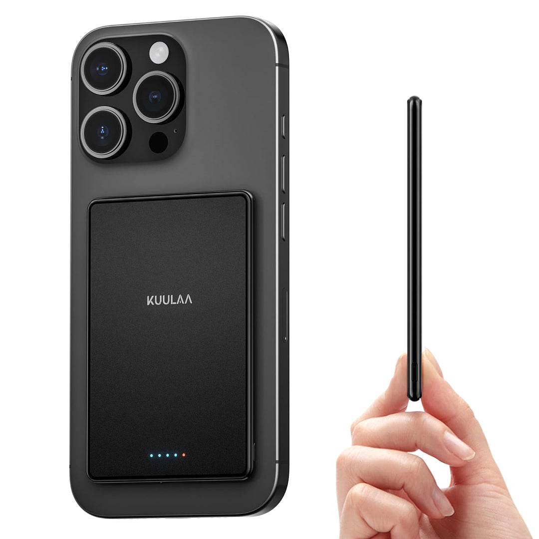 Power Bank Ultra Slim,MagSafe PowerBank 5000mAh 6.9mm,PD20W Kleine Powerbank Magnetische Wireless Ex