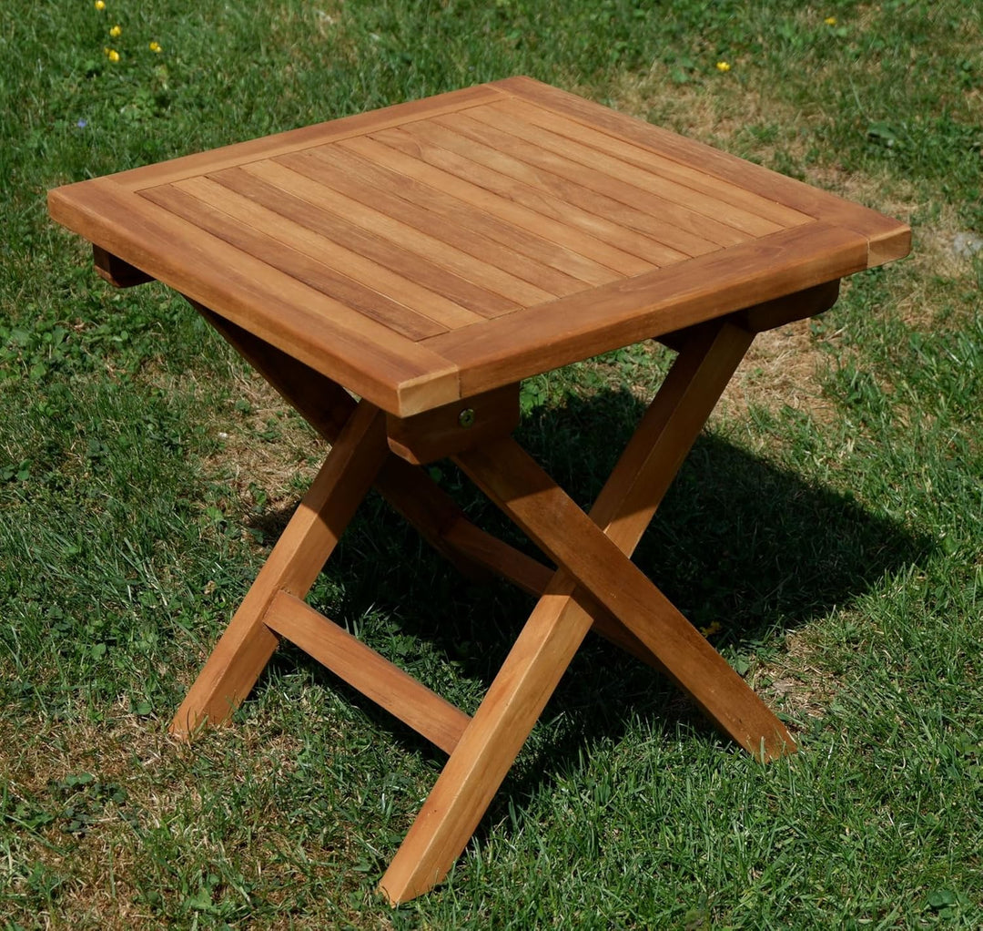 ASS Teak Klapptisch Holztisch Gartentisch Garten Tisch Beistelltisch 45x45cm Holz JAV-Picnic