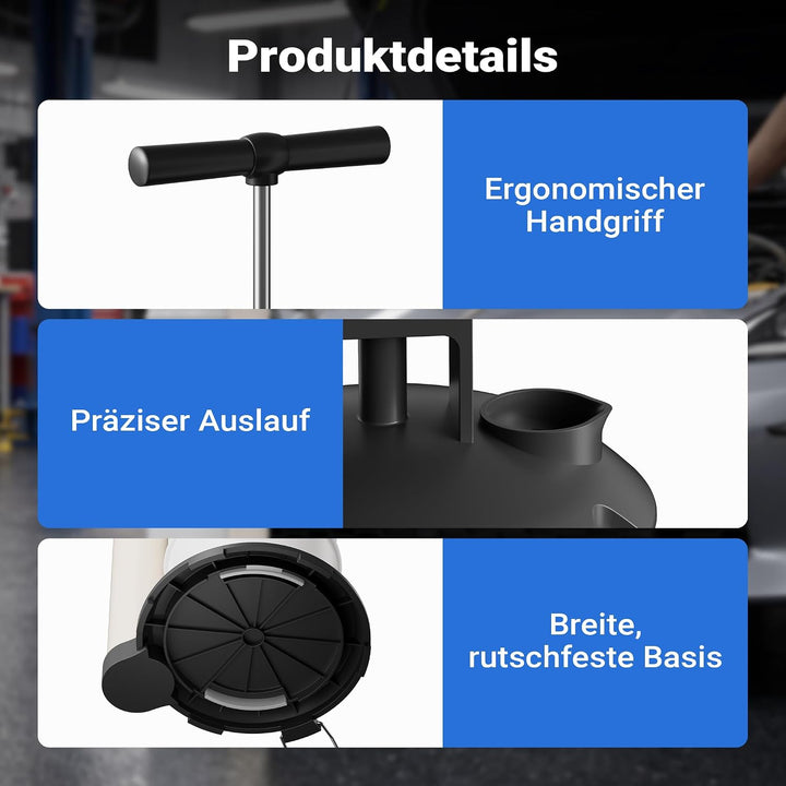 Wiltec Ölabsaugpumpe Flüssigkeitenabsaugpumpe 7 Liter inklusive Schläuche