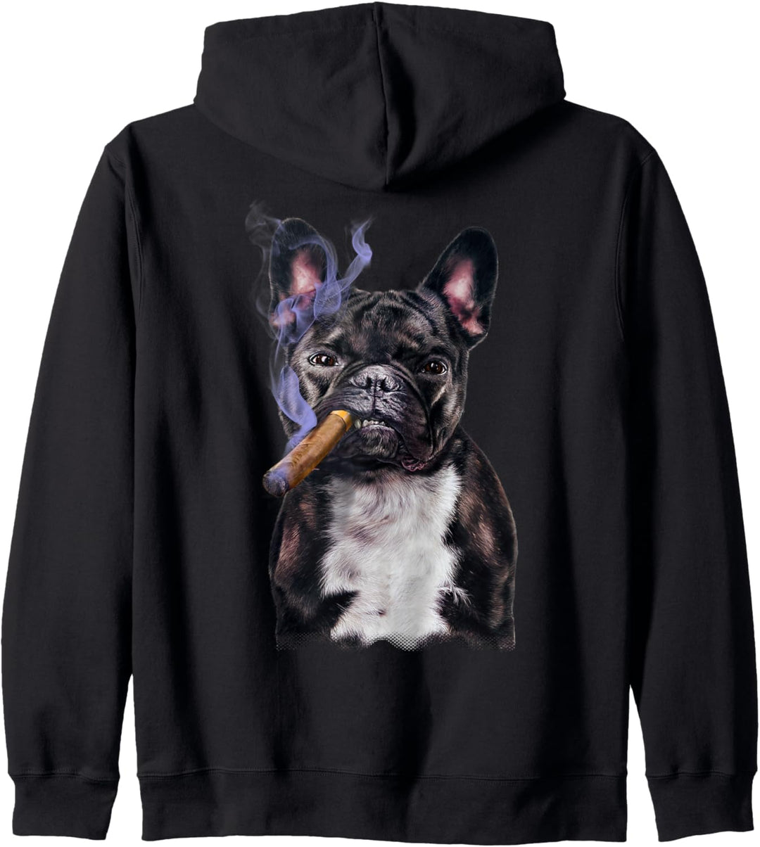 Französische Bulldogge mit Zigarre Kapuzenjacke