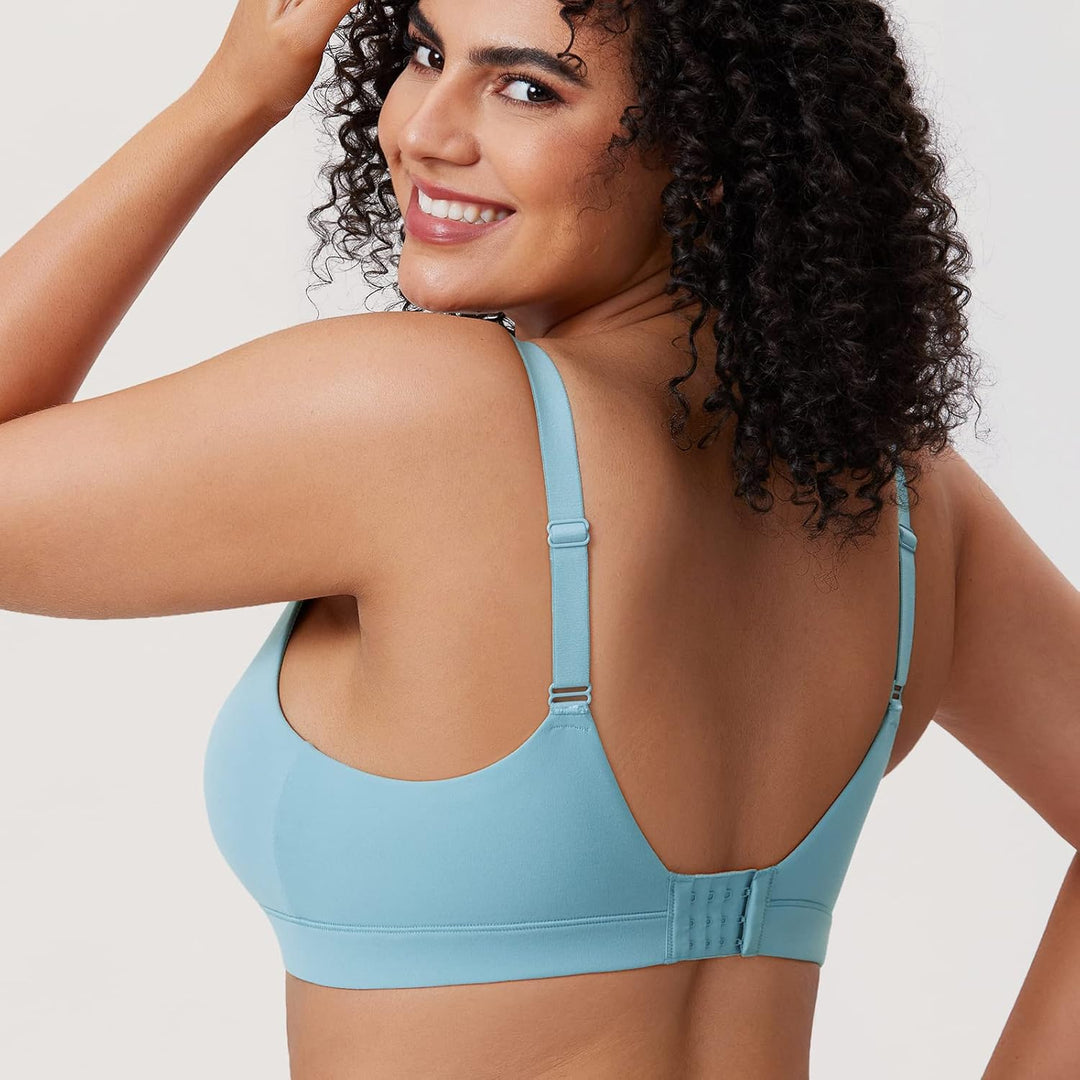 DELIMIRA Damen Bralette Tshirt BH ohne Bügel Grosse Grössen Nahtlos Soft BHS Komfort Ungefüttert M R