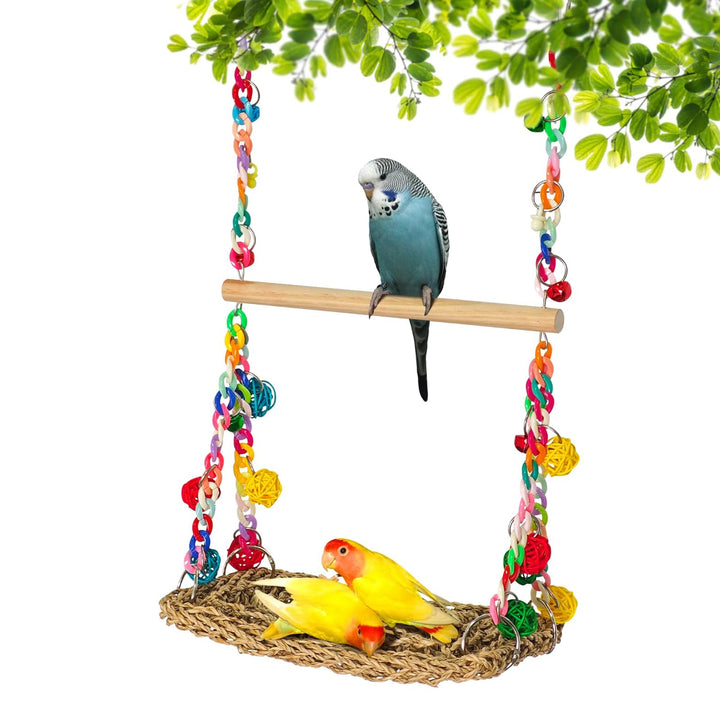 Wellensittich Spielzeug, Papagei Spielzeug, Wellensittich Schaukel Vogelkäfig Zubehör Vogelspielzeug