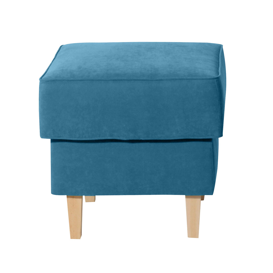 Max Winzer Hocker Lorris Veloursstoff Petrol Petrol Veloursstoff, 100% Polyester, Petrol Veloursstof