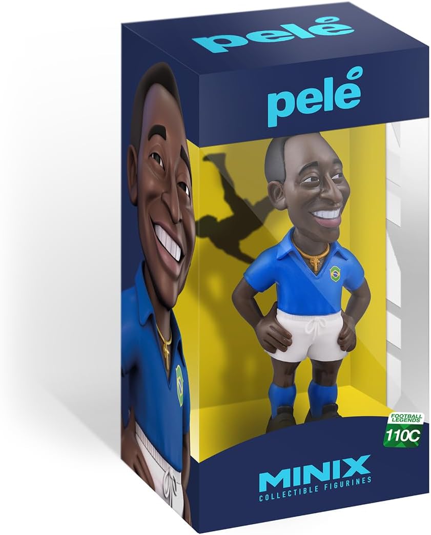 MINIX - Fussball Stars #110C – Brasilien Set 2 – Fussball Legend Pele – Sammelfigur, 12 cm