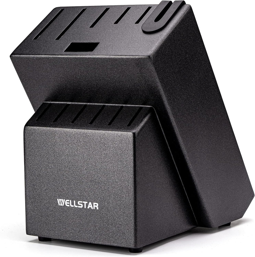 Messerblock ohne Messer, WELLSTAR Naturholz Küchenmesser Block ohne Messer–Hartholz Arbeitsplattenme