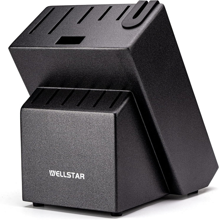 Messerblock ohne Messer, WELLSTAR Naturholz Küchenmesser Block ohne Messer–Hartholz Arbeitsplattenme